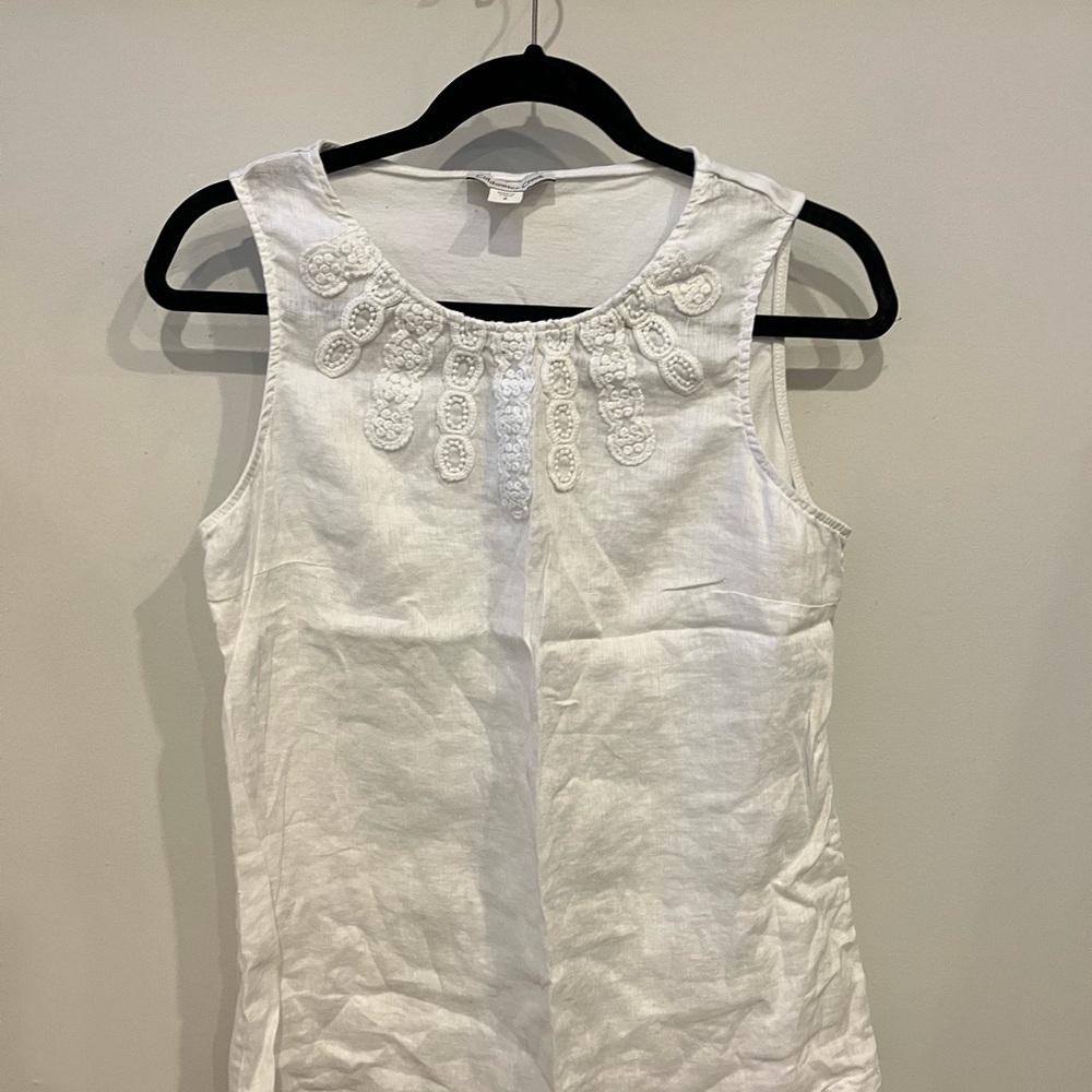 Coldwater Creek White Embroidered Top